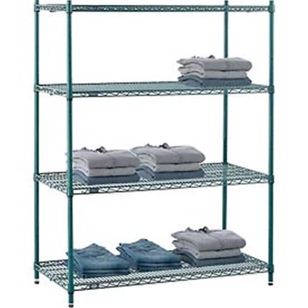 Designed To Furnish 48 x 24 x 63 in. Nexel Poly-Z-Brite Wire Shelving, Green DE2976185 - main